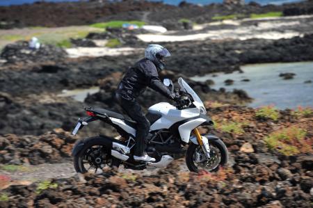 The Multistrada has off-road pretentions, but it’s no BMW GS. Still, it has the capability to take on light-duty riding off the pavement.