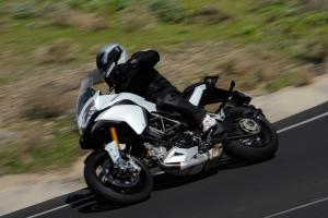 With what is likely more than 130 horsepower at the rear wheel, the Multistrada 1200 is a major-league road burner.