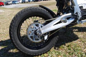 The 420-gauge chain and sprockets account for some of the operating sound of these bikes.
