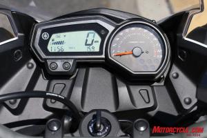 Simple yet effective instruments deliver the needed data. FZ6R gauges shown.