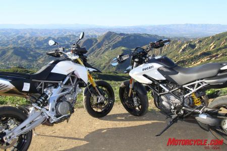Whether bopping through urbanscapes, or seeking out twisted mountain roads, the Dorsoduro 750 and Hypermotard 796 are at home in either environment.