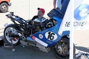 Square Wave racing gives its Ohio-originated Honda CBR-based bike a going over prior to the race.