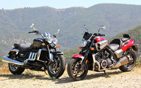 Not beginner bikes. Rather heavy, and powered by pavement-melting engines, the Triumph Rocket III Roadster and Star VMax are not what we’d describe as wise choices for the beginning rider.