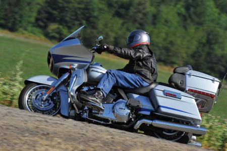 The Road Glide is a big machine, but it hides its size well.