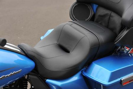 All the 2011 baggers have new seats that have narrowed front sections, making it easier to plant both feet on the pavement at stops.