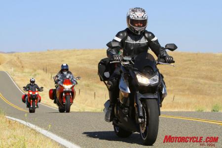 Despite lacking virtually every touring feature and upscale accoutrement found on the VFR and Multistrada, the Kawasaki Z1000 found a special place in our hearts as the least expensive Little Sport-Tourer That Could.