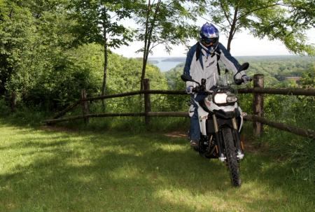 The BMW is very comfortable to ride in the standing position, feeling enough like a dirt bike after a while that you can easily forget you’re on a 455-pound motorcycle. 
