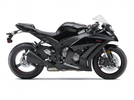 The 2011 ZX-10R. Note the pronounced beak that extends well past the front axle and the thin-spoke wheels that shave nearly 2 lbs of unsprung mass.
