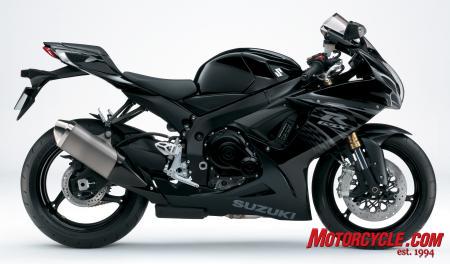The 2011 GSX-R750 profile shows its blunter nose and redesigned exhaust. MSRP is $11,999, only 400 clams more than the 600 but with 20% extra power! 