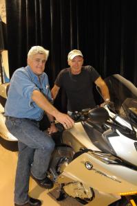 Gearhead extraordinaire Jay Leno hosted the American unveiling of BMW’s K1600GTL at his splendid facility. Legendary actor Harrison Ford rode his BMW F800GS in the rain to check it out. 