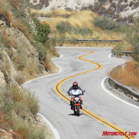 Roads like these bring out the Shiver 750’s fun factor!
