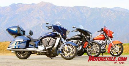 2011 Victory Cross Country, Star Stratoliner Deluxe and Harley-Davidson Street Glide