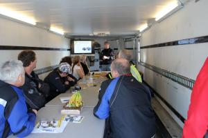 Class sessions were held in the trailer. Then we’d all gear up, and apply the lessons learned on the tarmac.
