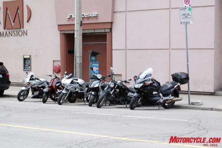 Motorcycle street parking