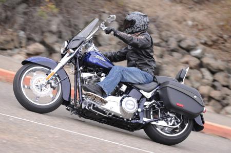 2012 Harley-Davidson CVO Softail Convertible blue action left