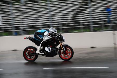 Racing Electric Motorcycles Practice Session