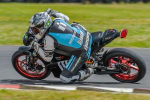 Racing Electric Motorcycles Left Turn