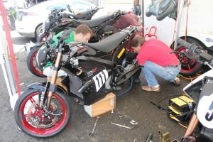 Racing Electric Motorcycles Swapping Gearing
