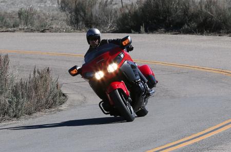 2013 Honda Gold Wing F6B Action Front Cornering Red