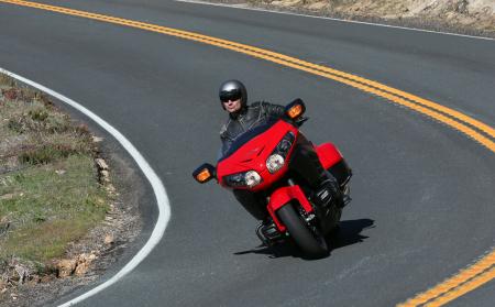 2013 Honda Gold Wing F6B Action Sweeping Curve Red