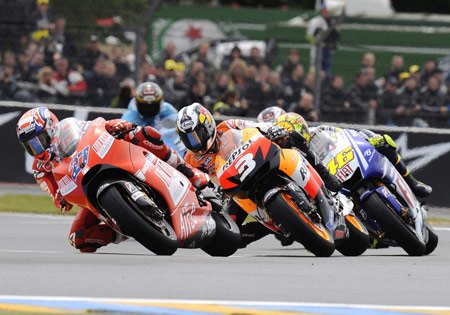 After the Le Mans race Casey Stoner left Dani Pedrosa and Valentino