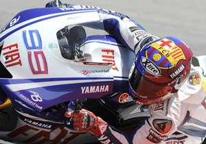 Jorge Lorenzo raced in the colors of his beloved FC Barcelona.