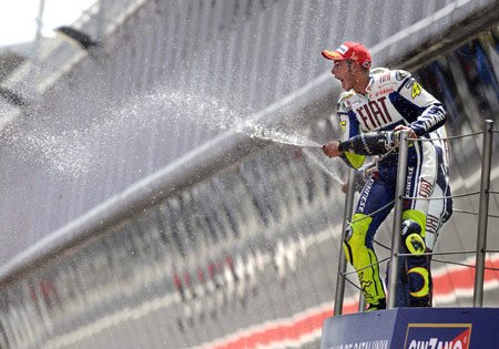Valentino Rossi supplies some wet weather conditions of his own.