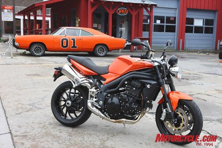 If the Speed Triple had a four-wheeled American cousin, it might be the General Lee. 