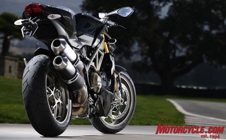 The S version of the Streetfighter is upgraded with Ohlins suspension, special wheels and carbon fiber bits. Unseen is the S’s traction-control system.