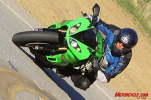 The ZX-6R is at home on a twisty mountain road.