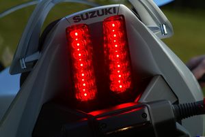 The SV's new 14 LED taillights could use more contrast, between ON and BRAKE