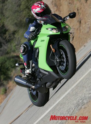 A drawback on the ZX-10R for Jeff, who stands 6 feet, was the tight seat-to-peg relation. Even Pete and Kevin, both shorter than Jeff by at least one fathom, felt the Ninja would be a good candidate for adjustable rearsets.