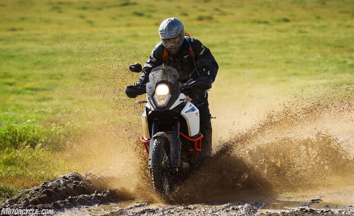 2017 KTM 1090 Adventure R riding through mud