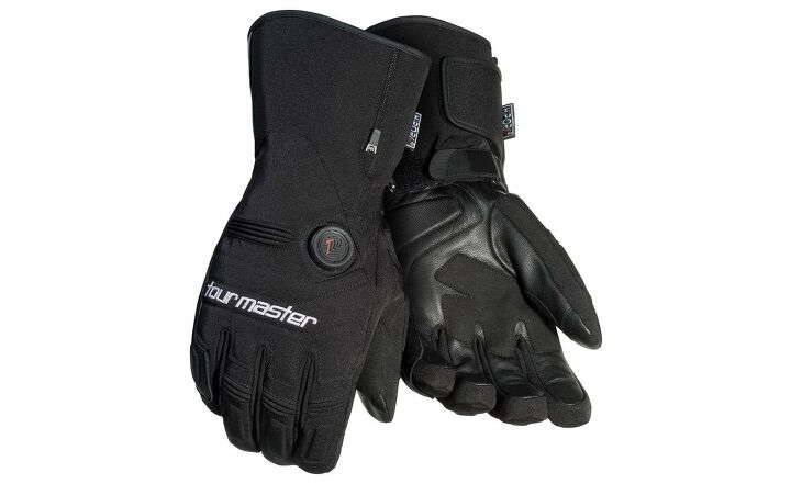MEDIUM BLACK Tourmaster Synergy 7.4V Battery Heated Leather Gloves 