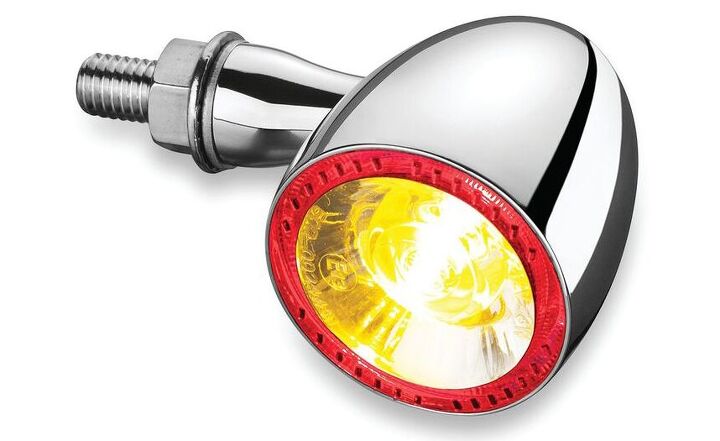 Amber 4 pack FEZZ Motorcycle Indicators LED Lamp Motorbike Turn Signal Lights Bulbs Moto License Plate Light Strip 