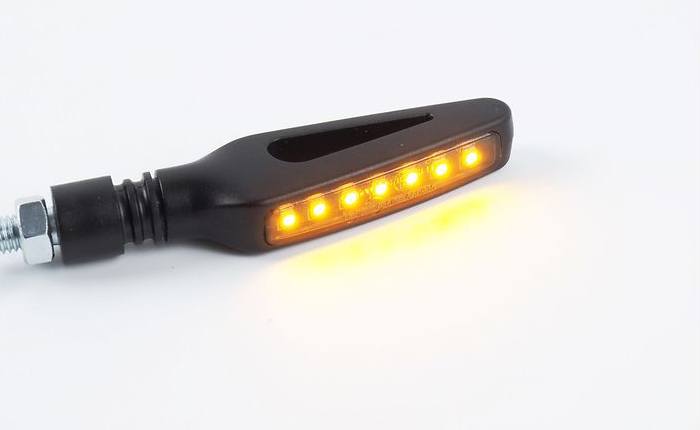 Universal LED Fork Turn Signal Indicator Lights Lamp Sportbike Cruiser Blinkers