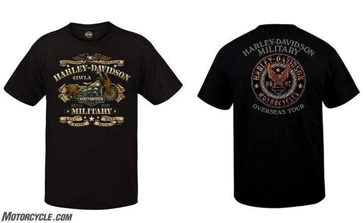 Harley-Davidson Military Men's Forest Green Graphic Long-Sleeve T-Shirt Firepower RAF Mildenhall