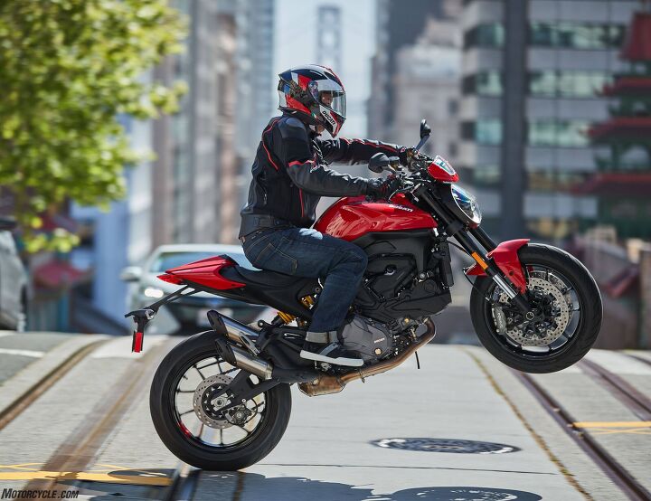 2021 Ducati Monster Review - Jake Zemke wheelie