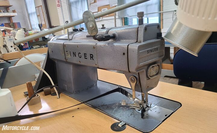 Singer sewing machine at Aerostich