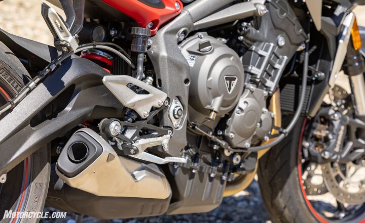 Triumph Street Triple R engine and exhaust