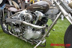 The engine is a Knucklehead, one of the most beautiful engines ever built in the opinion of many, including Bradburn, the bike's owner.