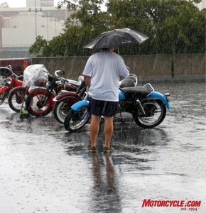 The 2007 El Camino Bike Show was met with a downpour, the first real rain storm SoCal had in months.
