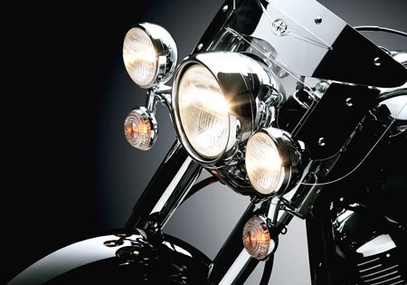 Different motorcycles feature a variety of lighting options.