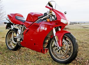 For our Supersport build I chose my trusty street ride, a 2000 Ducati 748, pictured here as stock as it left the factory. (Photo by Holly Marcus)