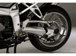 BMW's designers deserve a pat on the back for some amazing details. The whole rear drive/swingarm conveys a muscular-technical feel 