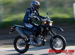 The WR250X was consistently faster down AMP’s longest straighaway. Note the open riding position that makes for comfortable and user-friendly ergonomics on both bikes.